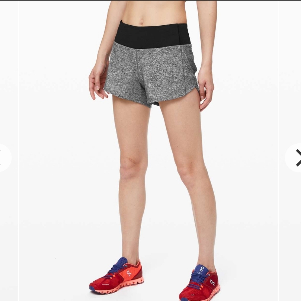 Lululemon Speed Up Shorts 4" Long Size 4 Tall Heather Lux Multi Black / Black